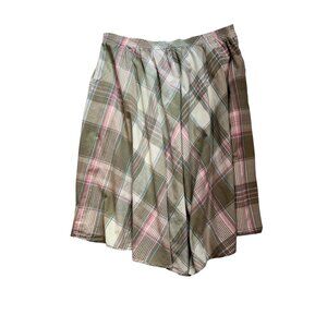 JP Collections Pleated Preppy Skirt Womens 26 Brown Plaid Knee Length Retro 90s